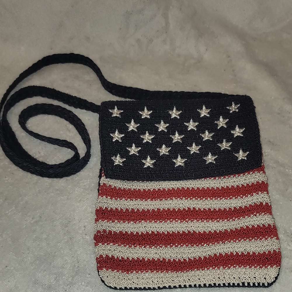 Carlo D'Santi Patriotic Crochet Crossbody Bag